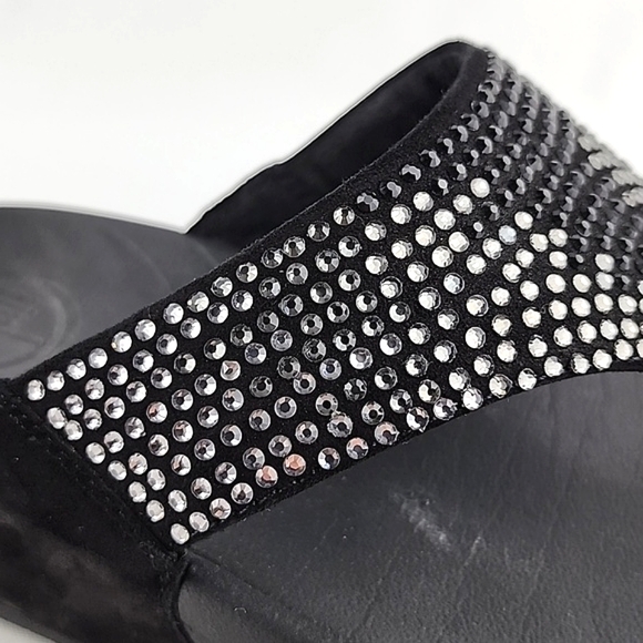 Fitflop Women's Lulu Black Popstud Toe-Post Shiny Metal Studs Sandals Size 7 - Picture 4 of 16